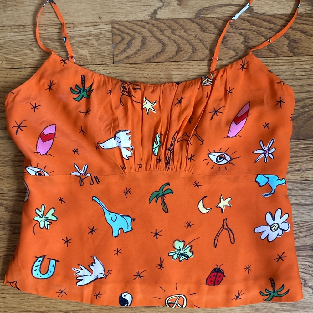 STAUD Orange Printed Two-Piece Maxi Set - Picture 4 of 14